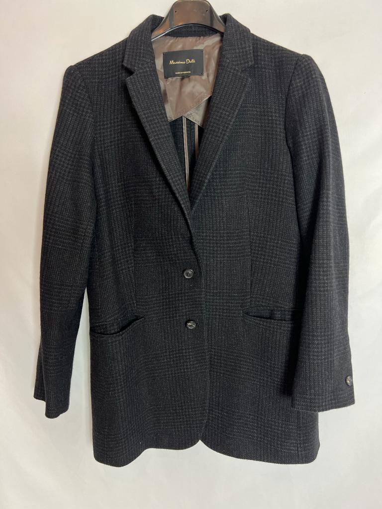 MASSIMO DUTTI. Blazer negra y gris, T 38