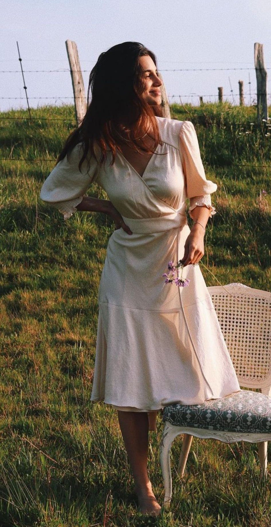 BA&HS. Vestido midi beige T.s