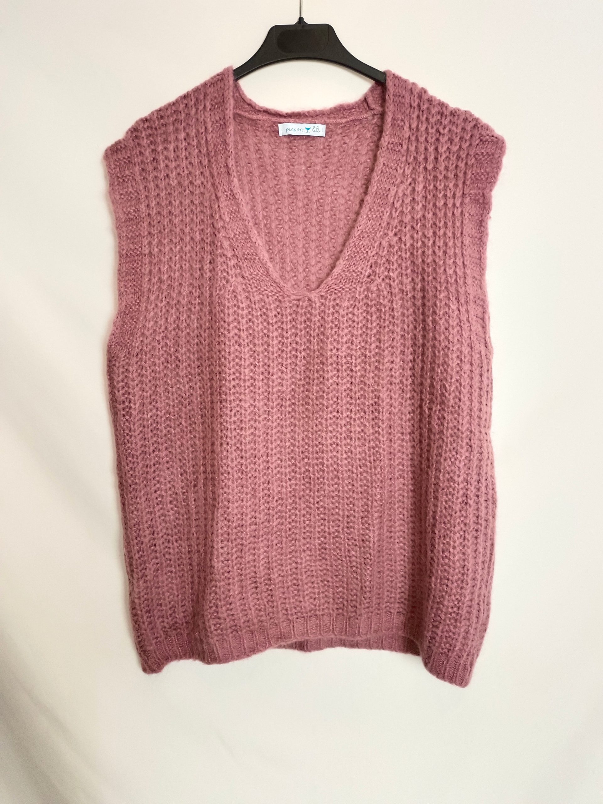 PINPON LILI. Chaleco punto rosa TU(m)