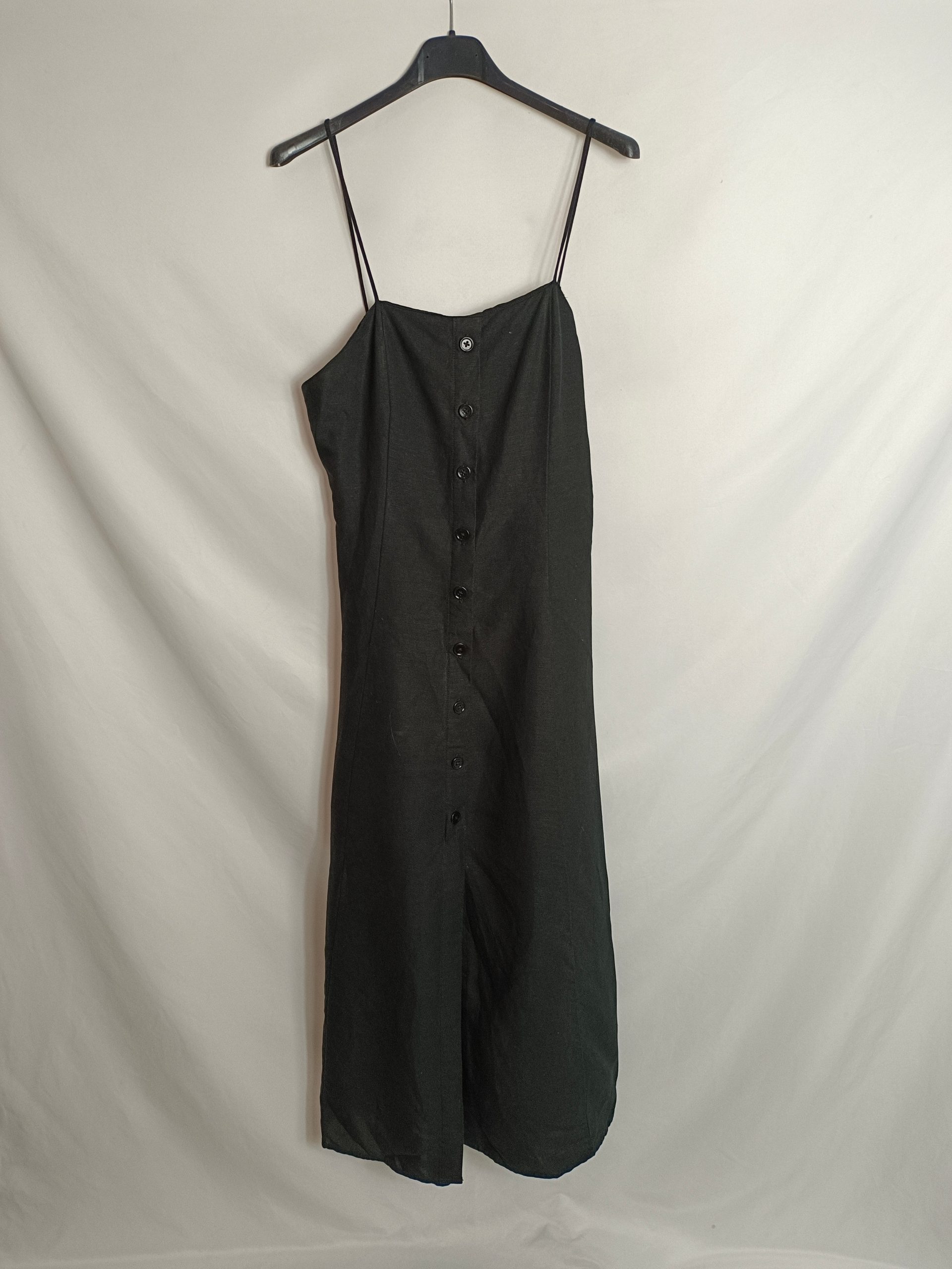 OYSHO. Vestido midi negro T.M