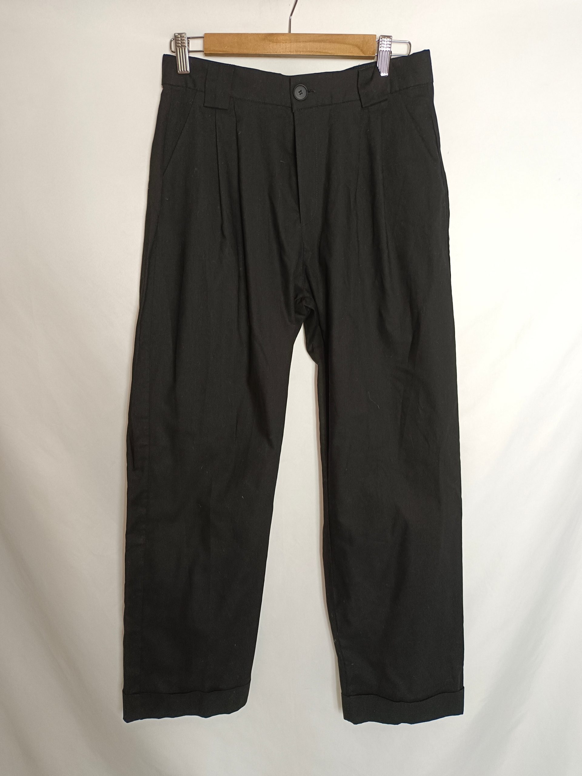 COOSY. Pantalón negro algodón T.l