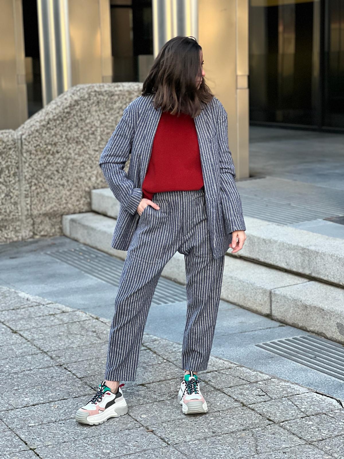 ISABEL MARANT.Total look rayas jaspeado T.34/36