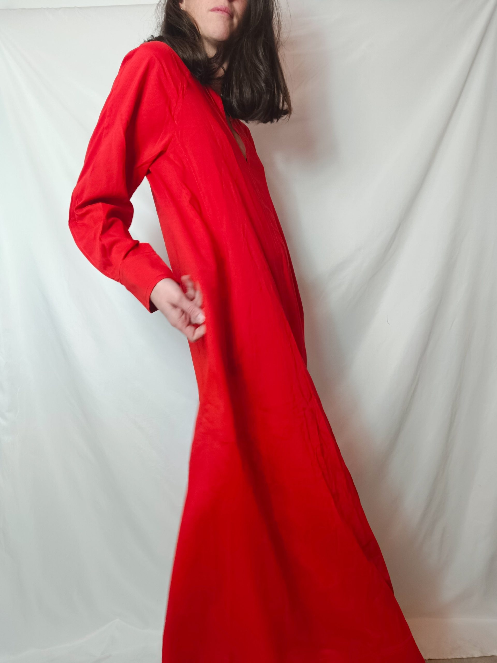 ISABEL MARANT . Vestido midi rojo lana y seda. T 34