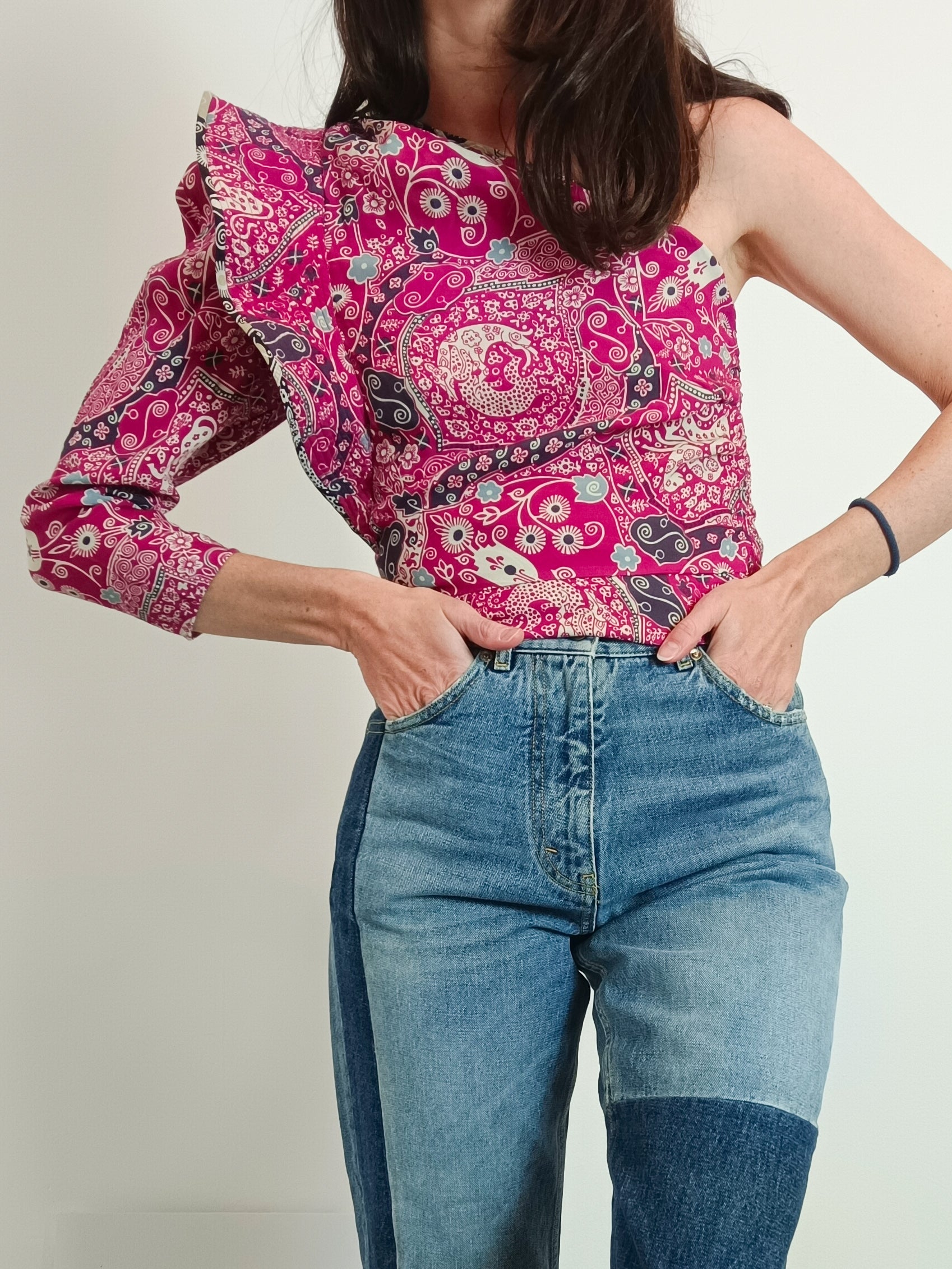 ISABEL MARANT ETOILE. Top estampado asimétrico T.34