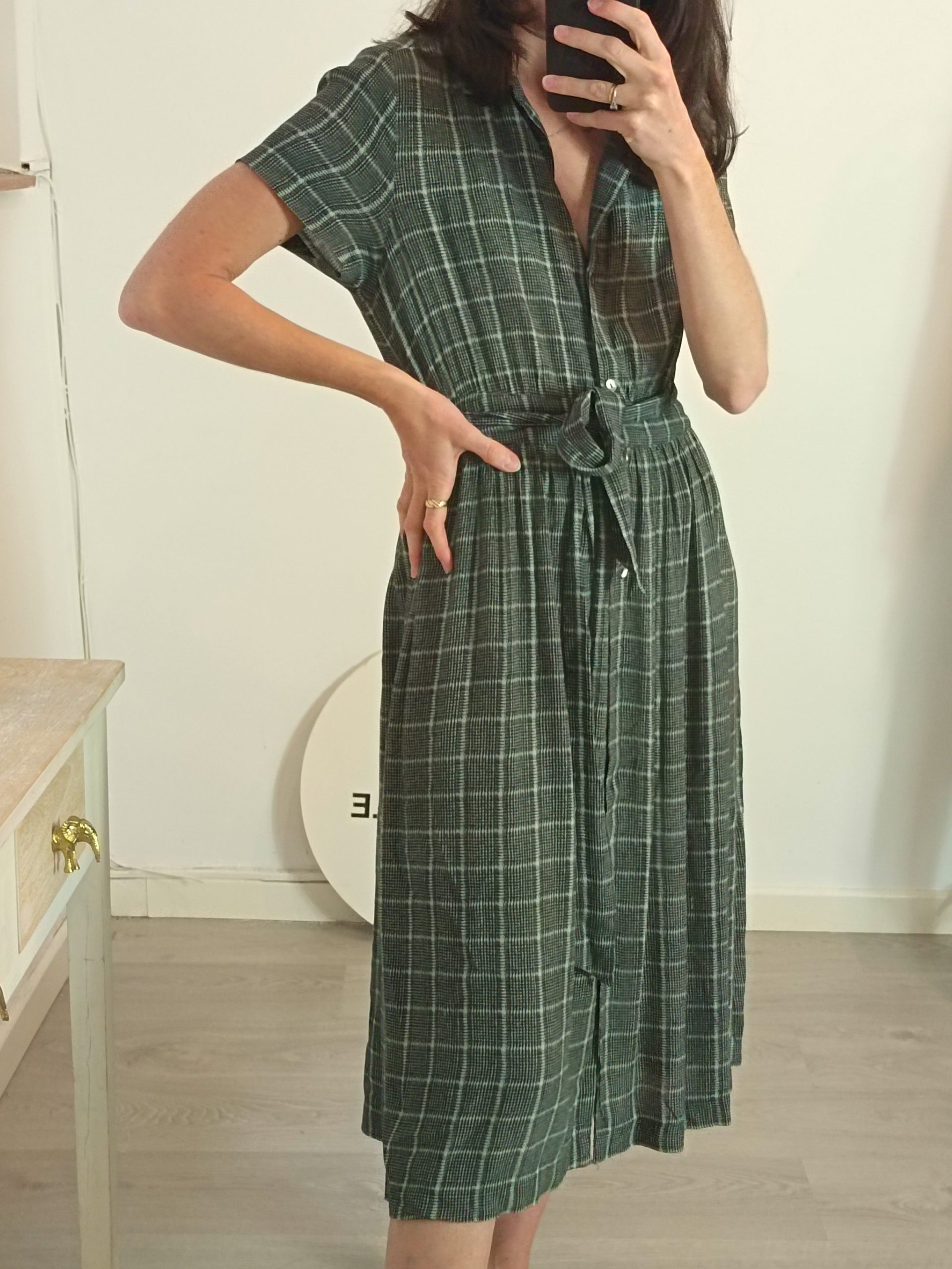 INDI&COLD. Vestido midi cuadros T.s