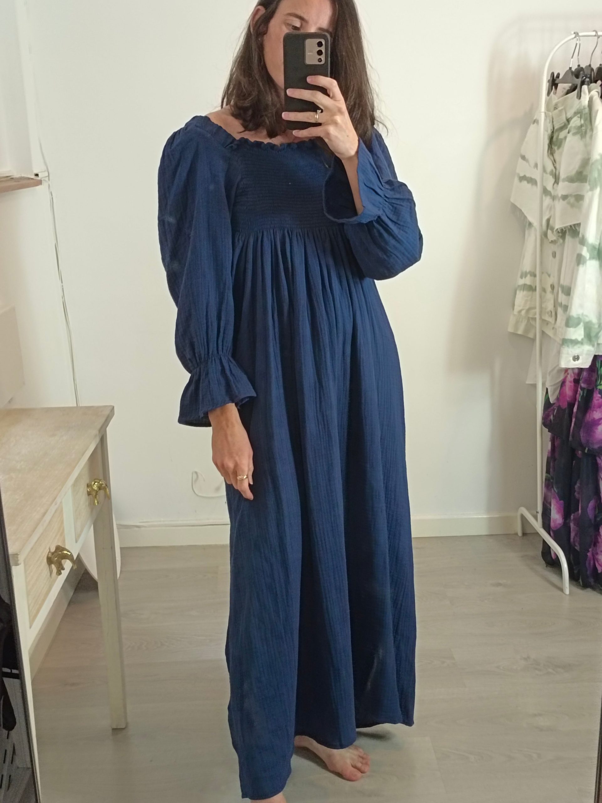 DELUEM X ITZIAR AGUILERA. Vestido azul bambula TU(S)