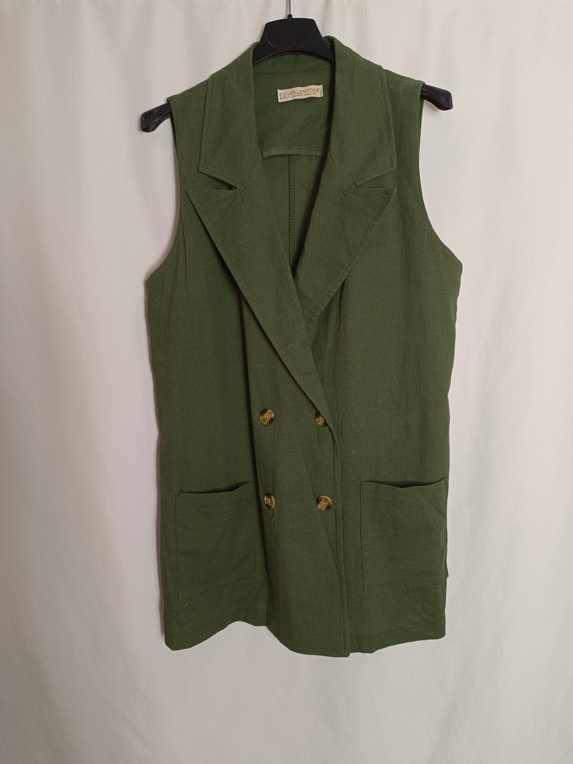 VALENTINA. Chaleco fluido verde T.m