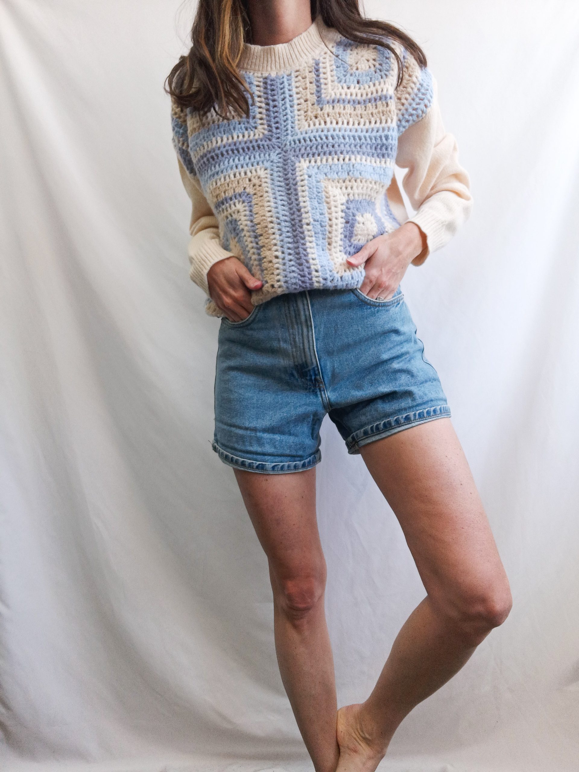 BROWNIE. Jersey croche T.xs/s