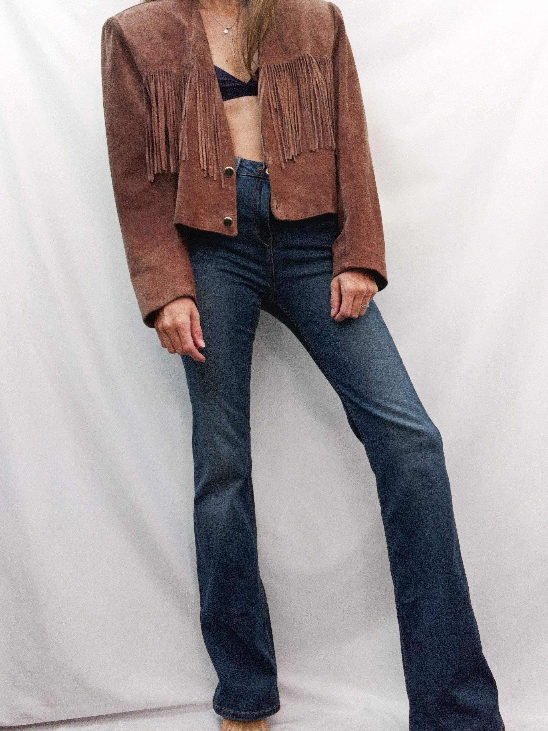 BLANCO. Pantalón denim campanaT.34