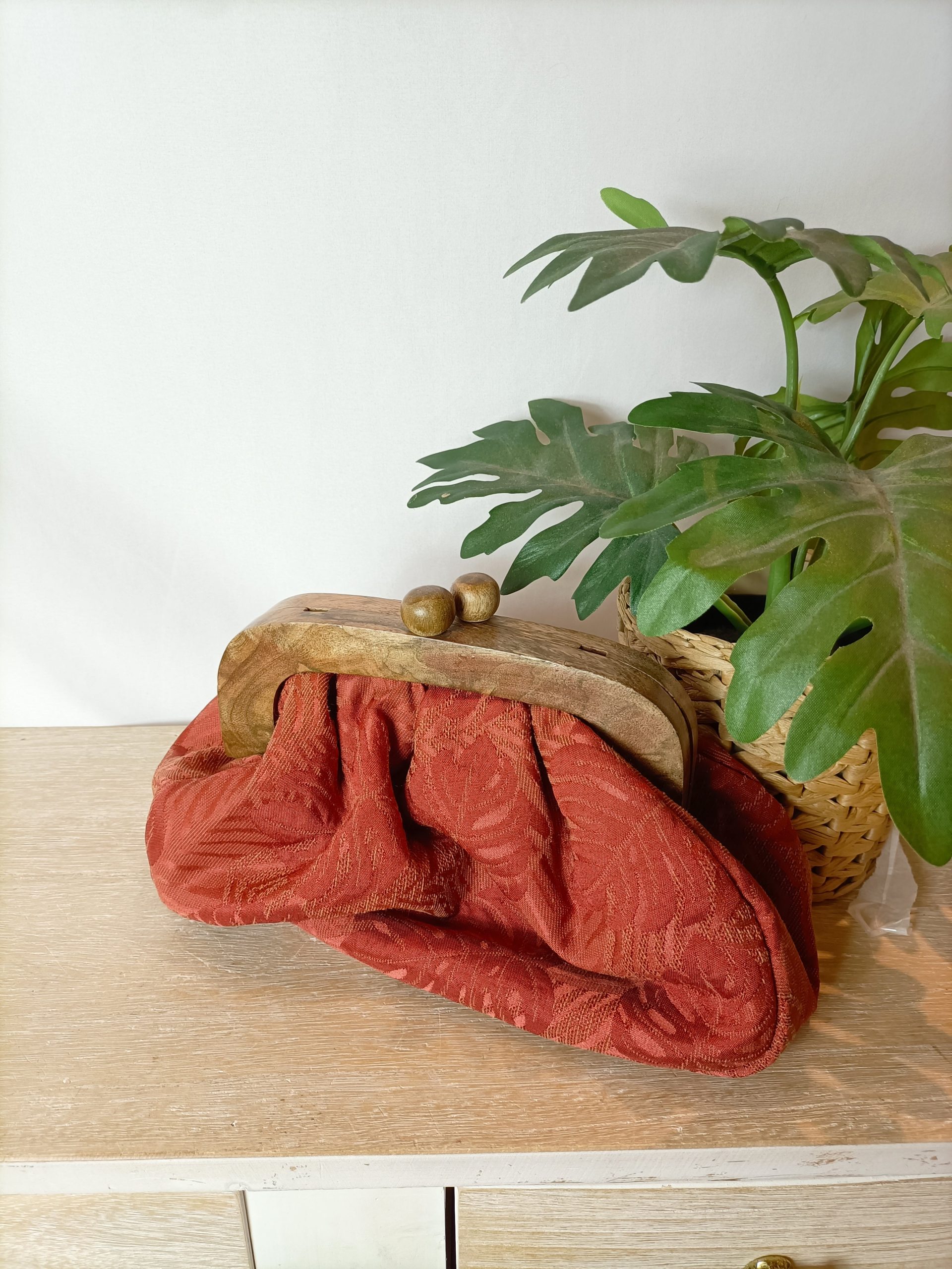 ZARA. Bolso teja tela