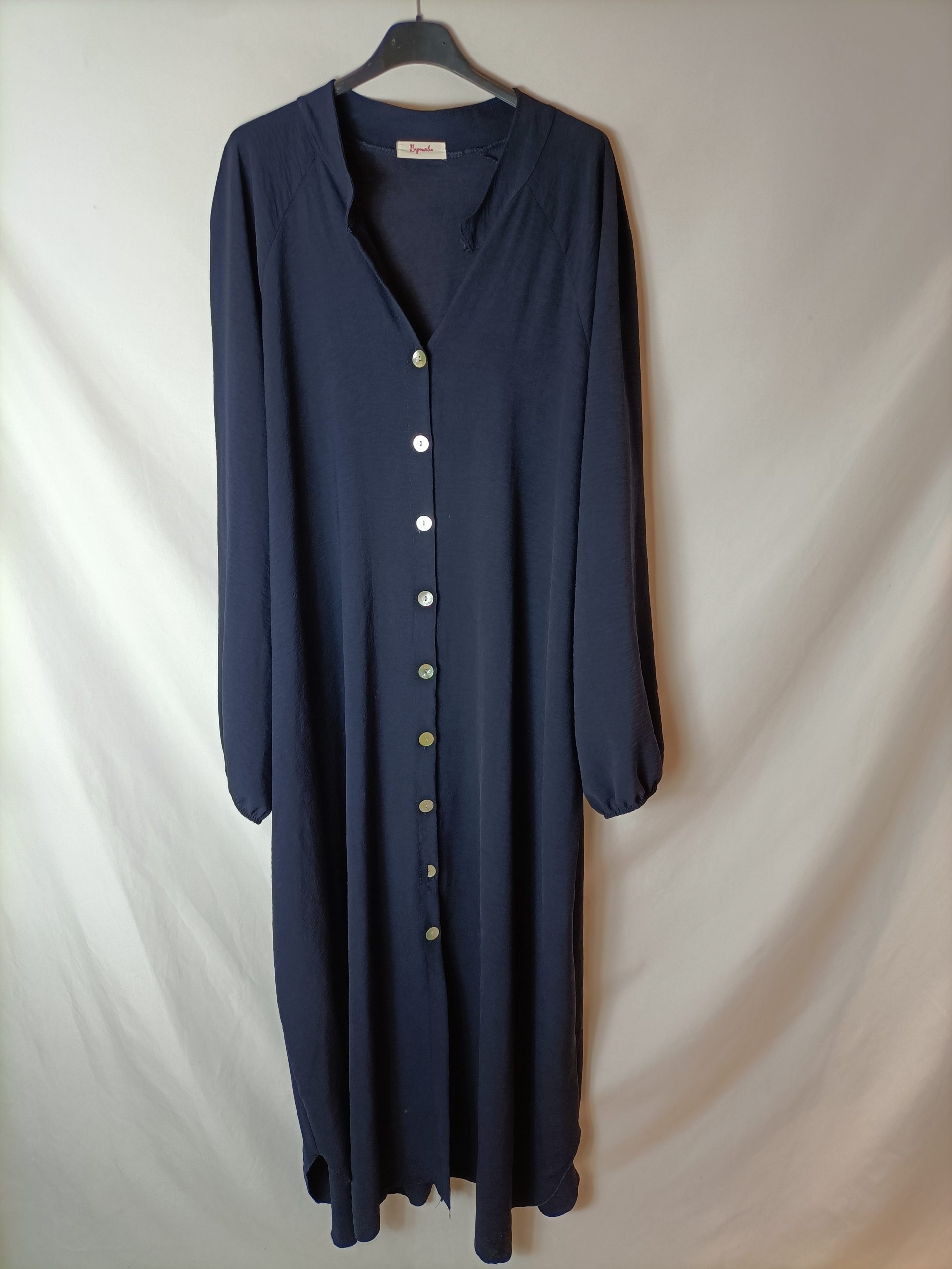 BUGANVILIA. Vestido camisero azul T.u(3xl)