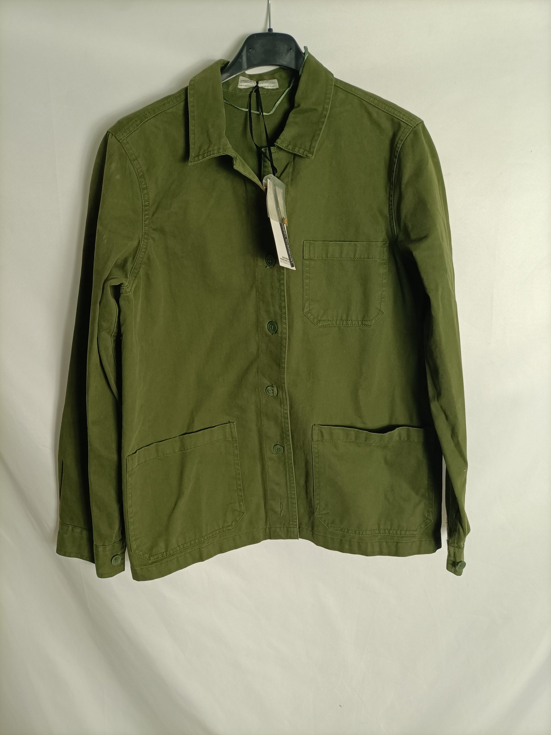 ZARA. Parka verde abalorios T.xs