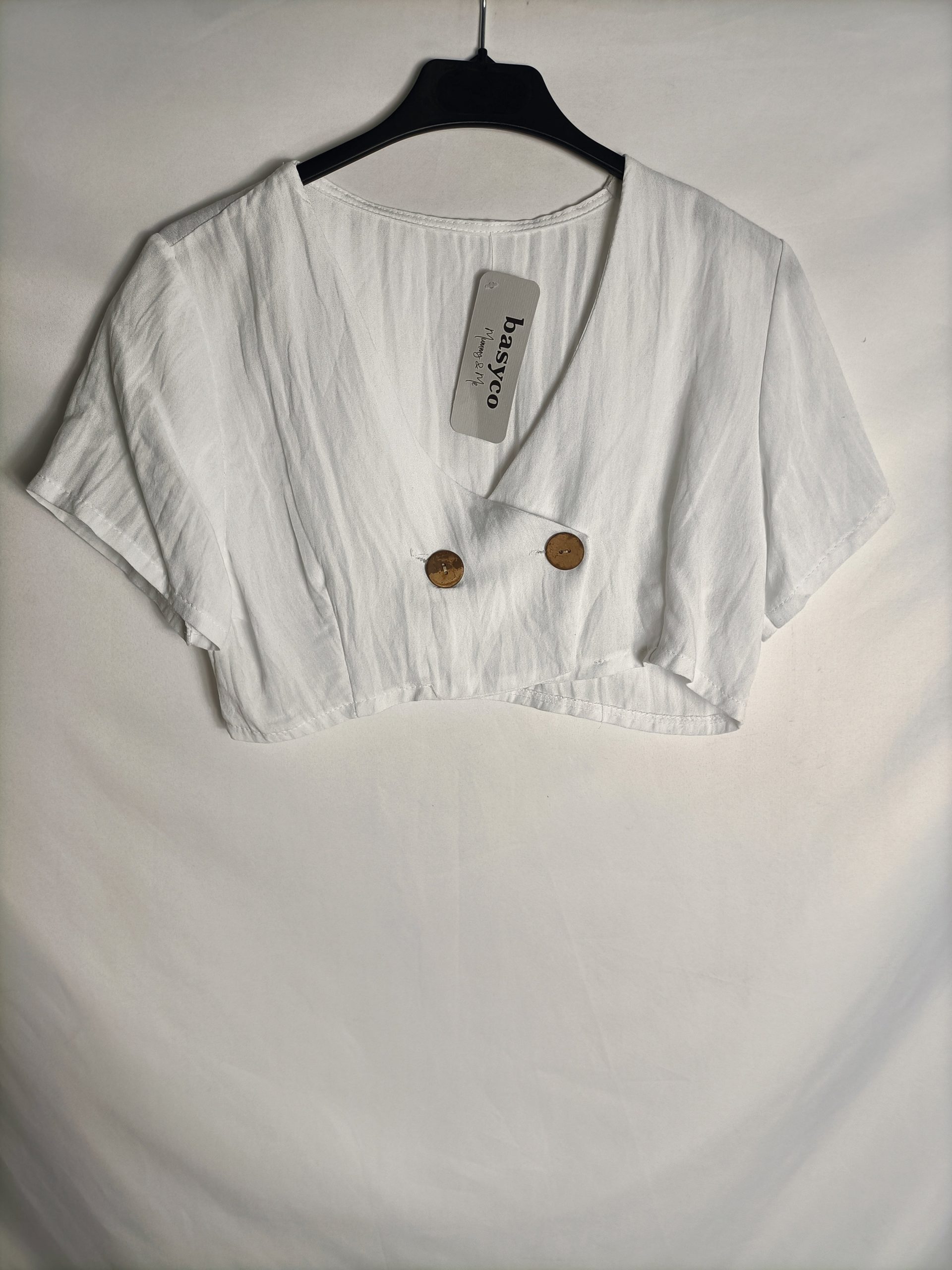 BASYCO. Croptop cruzado blanco T.u(s)