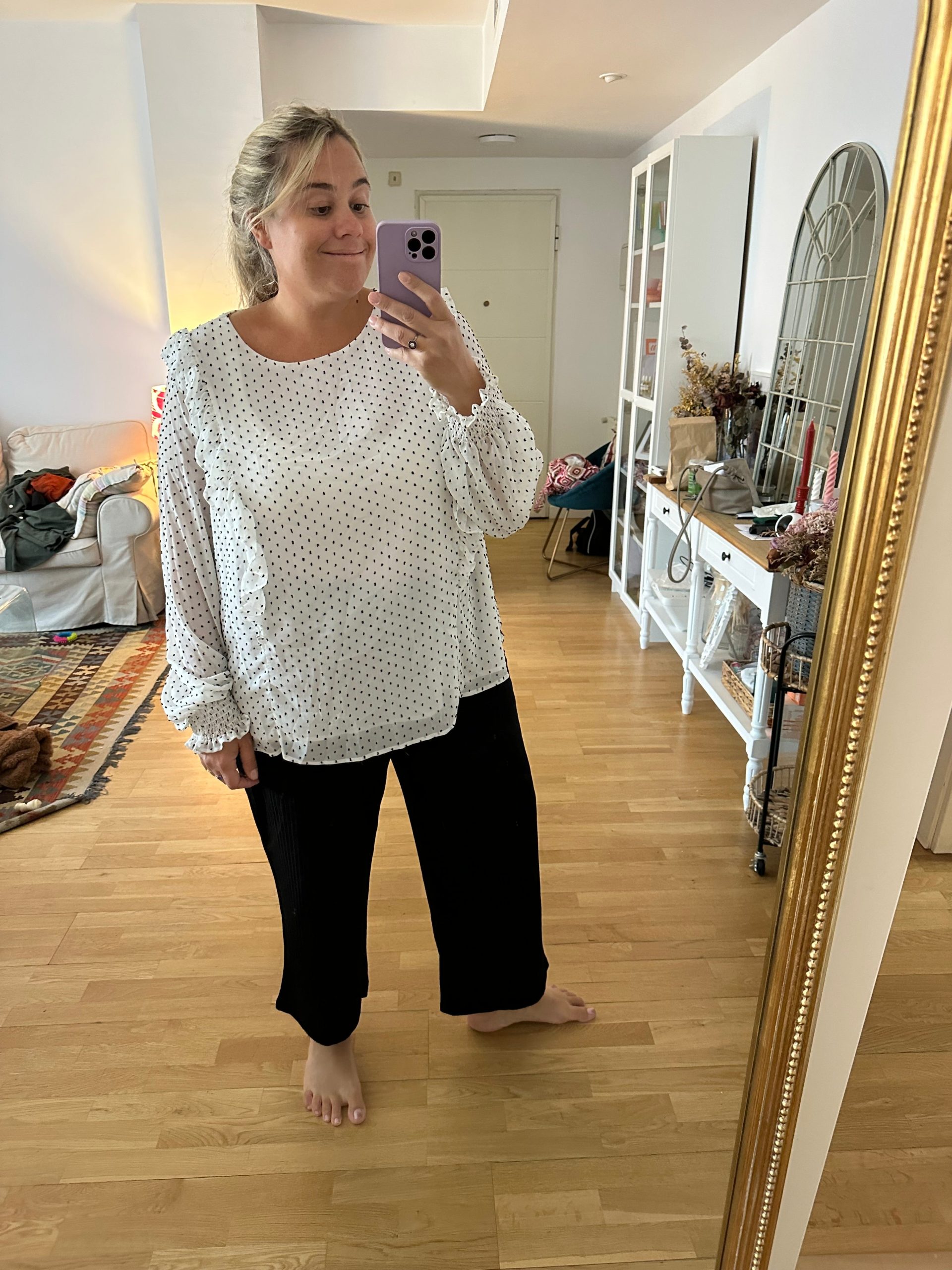 NEW LOOK. Blusa blanca plumeti t.56