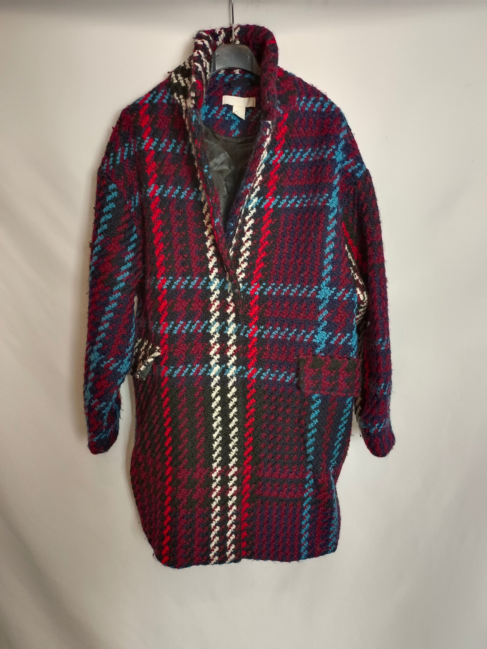 H&M. Abrigo pata de gallo T.s