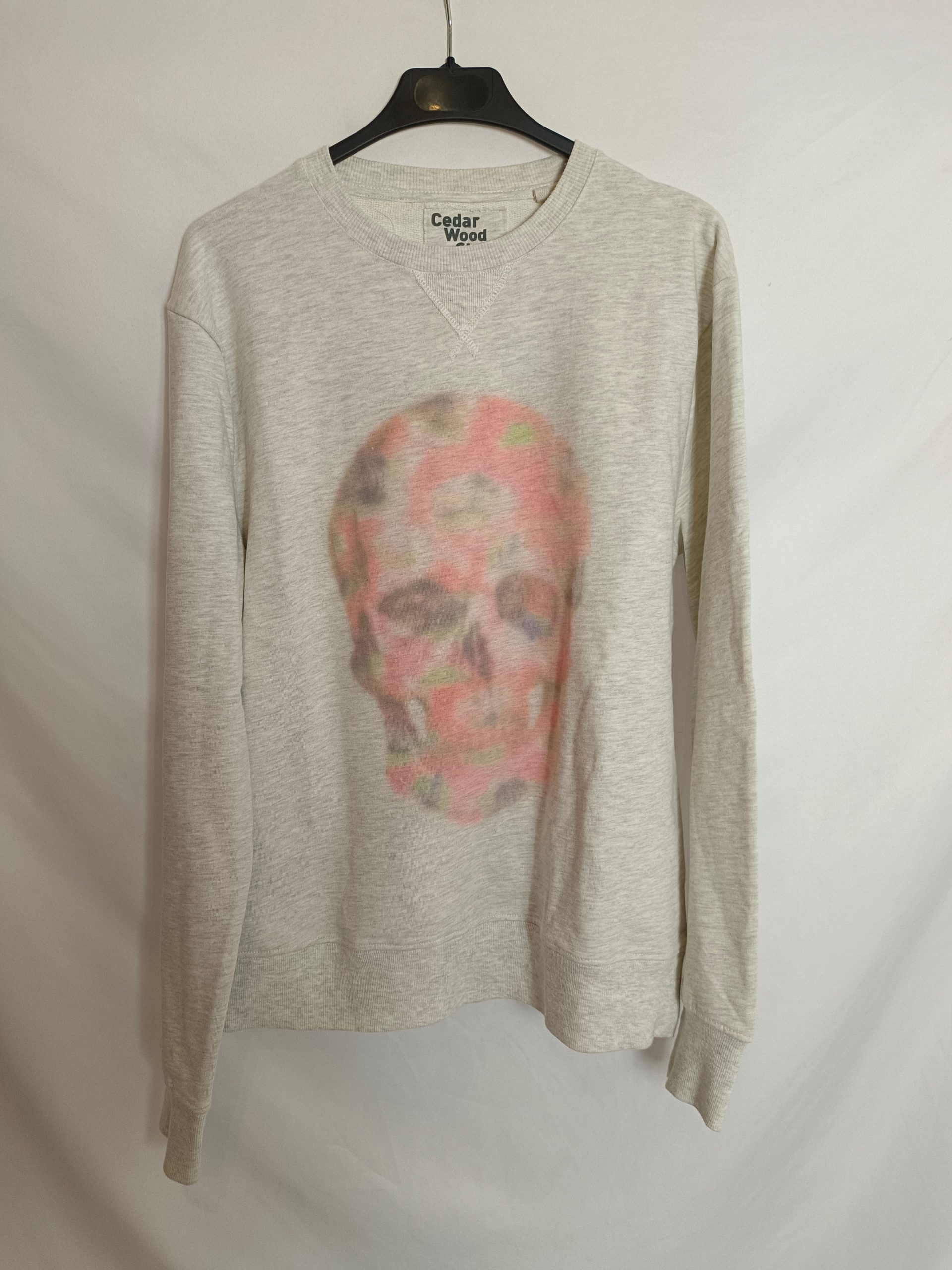CEDAR WOOD STATE. Sudadera gris calavera T.m