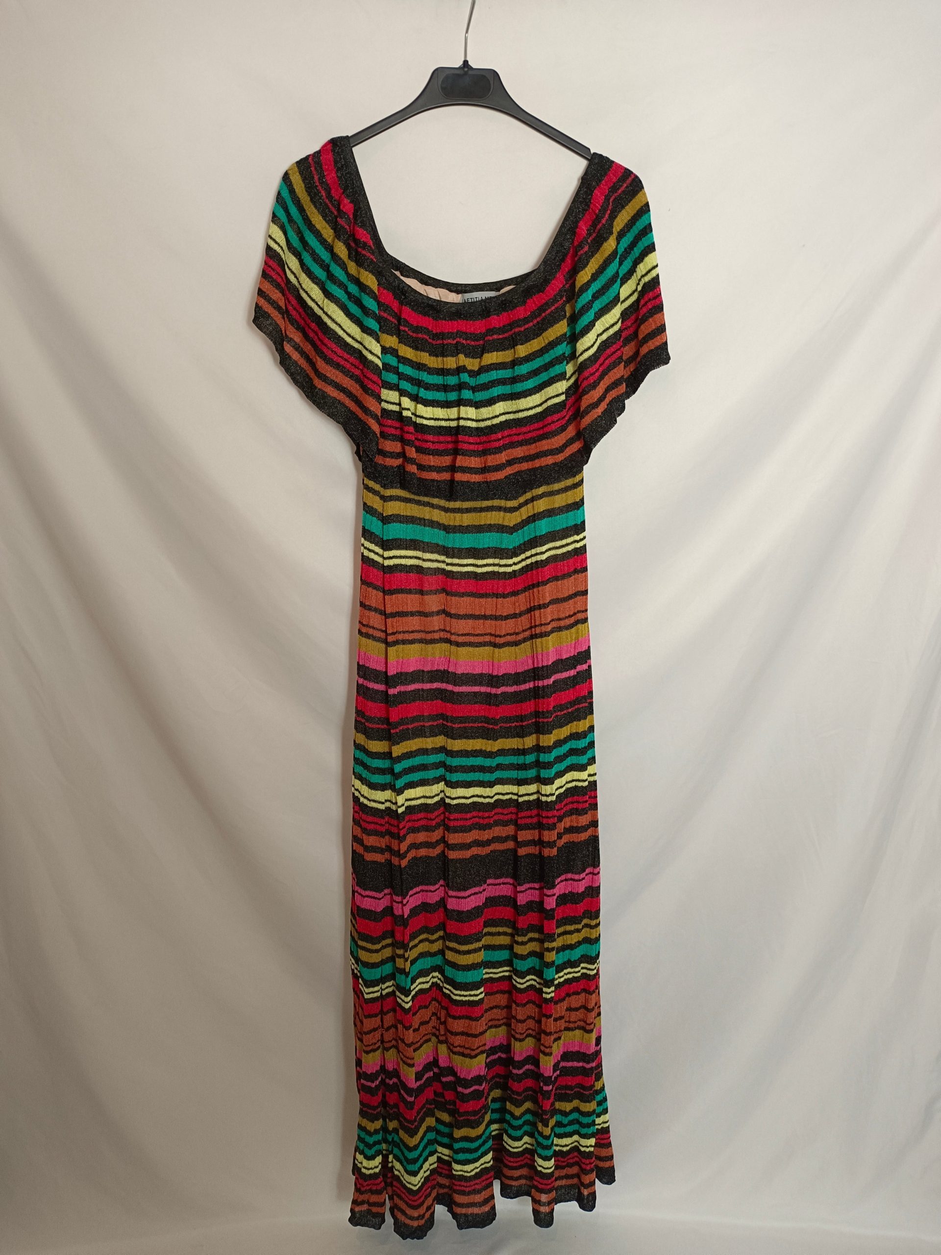 LAETITIA MEN. Vestido largo rayas T.s/m