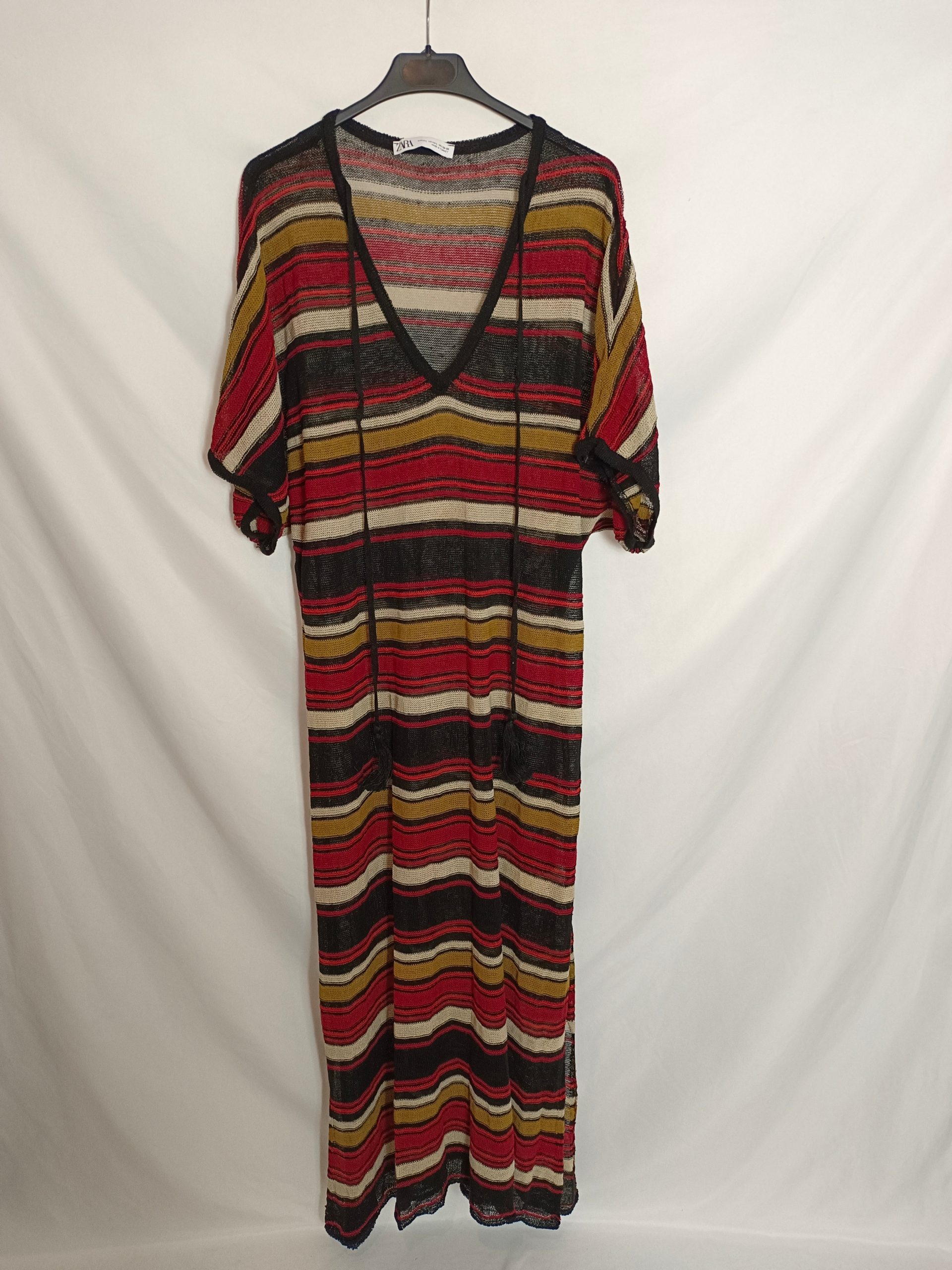 ZARA. Vestido punto rayas Tm/l