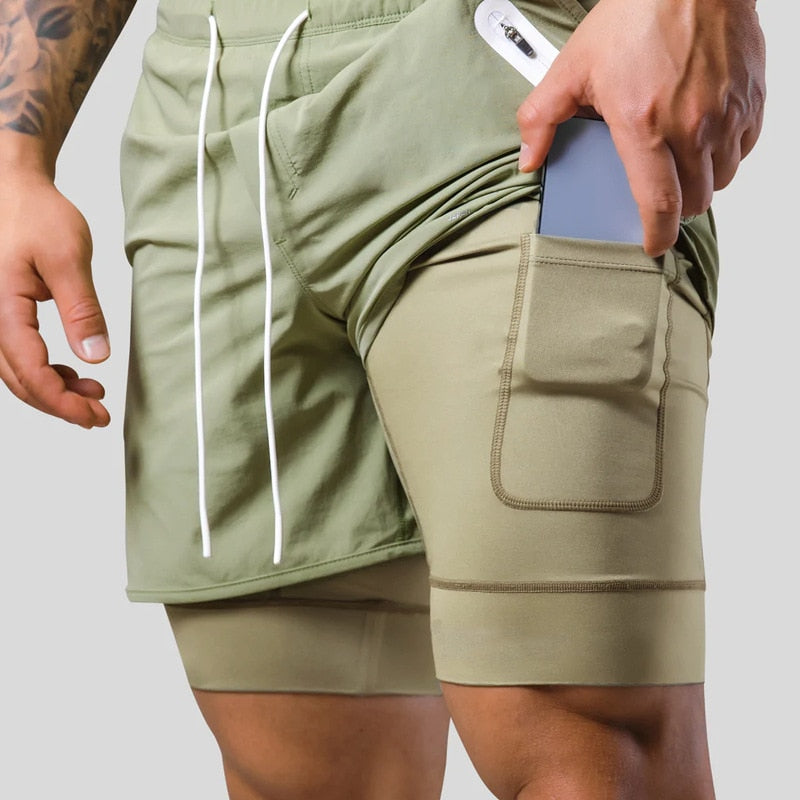 Keir - Hombres Pantalones de Entrenamiento Integrados Shorts de Compresión