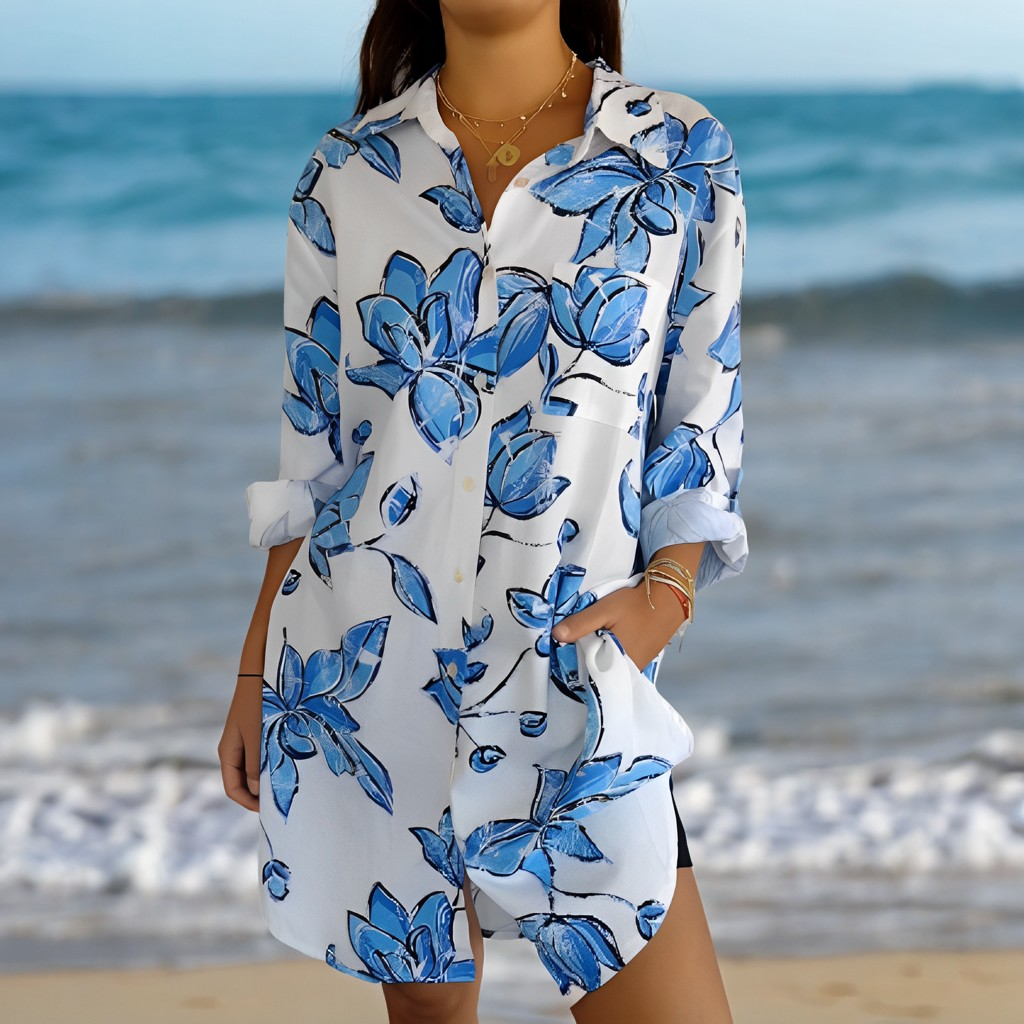 Ariel - Vestido Camisa de Playa Suelto para Mujeres
