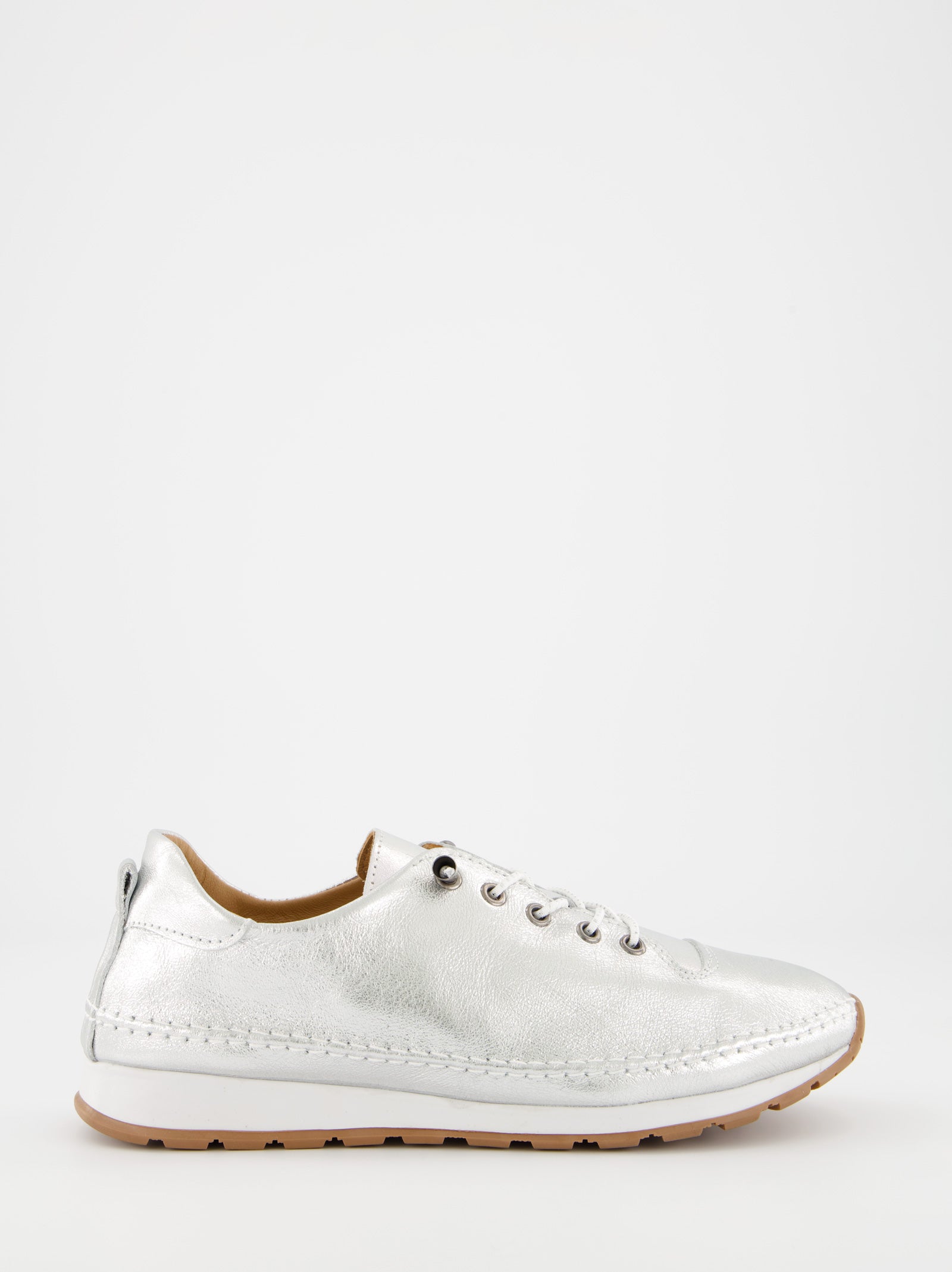 Zapatillas de piel plateadas - Berly
