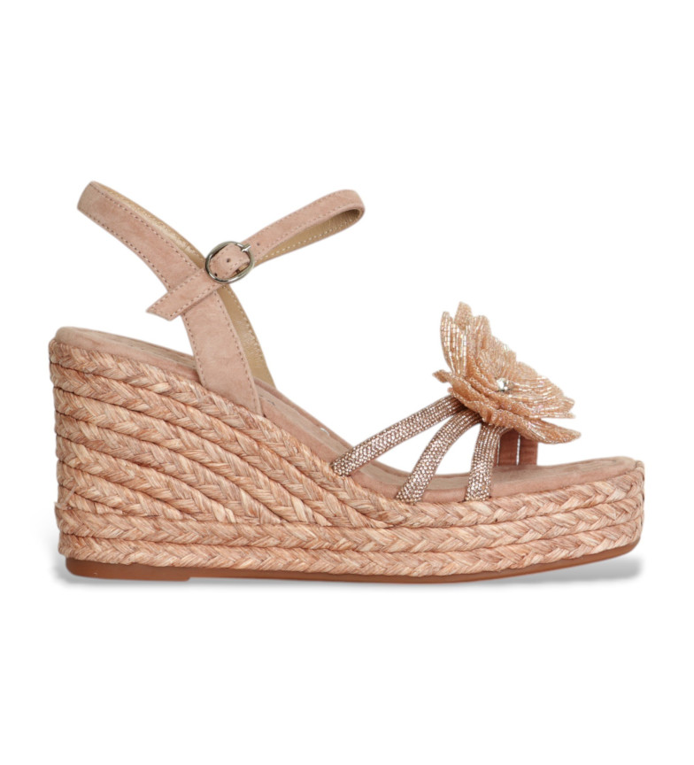 Alma en pena Sandalias de Piel flores rosa