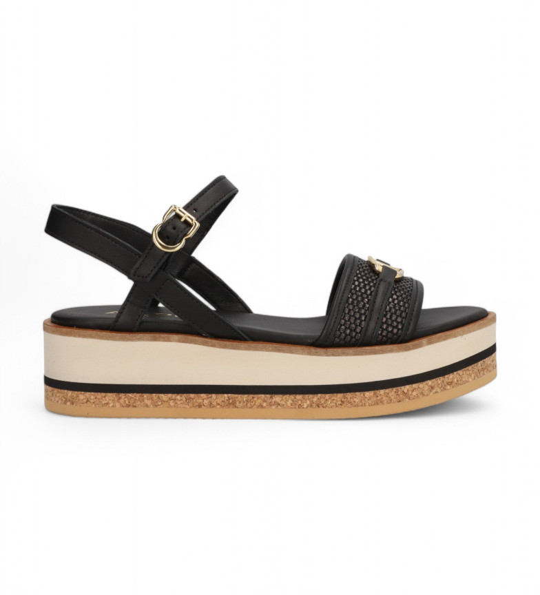 Alpe Sandalias de Piel Kenia negro