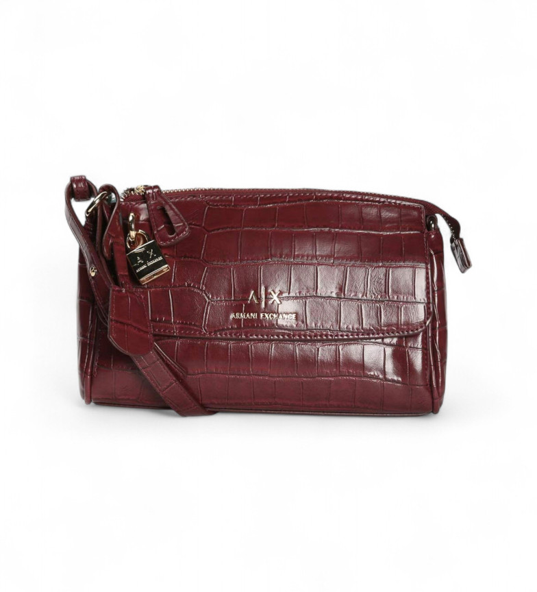 Armani Exchange Bandolera grabada granate