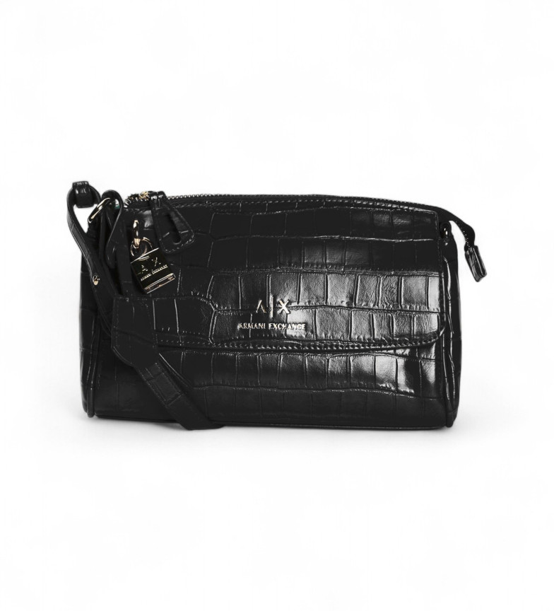 Armani Exchange Bandolera grabada negro