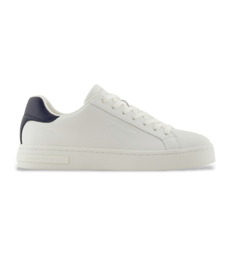Armani Exchange Zapatillas de piel dos tonos blanco, marino