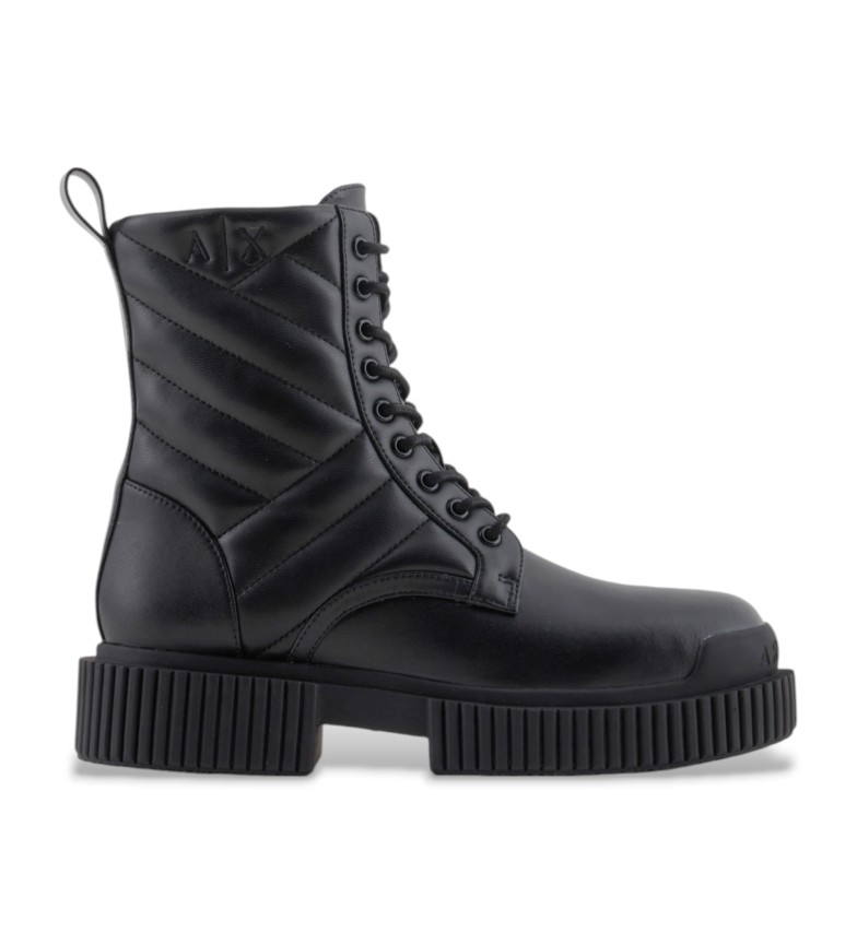 Armani Exchange Botines de piel BT negro