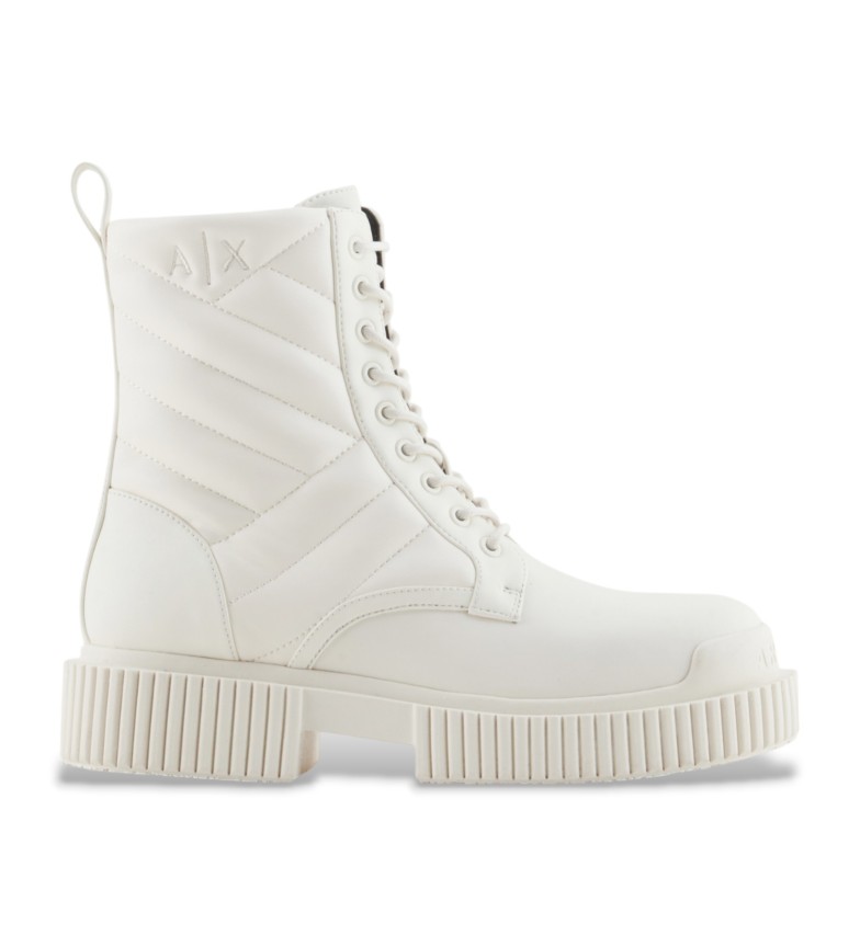 Armani Exchange Botines de piel BT blanco