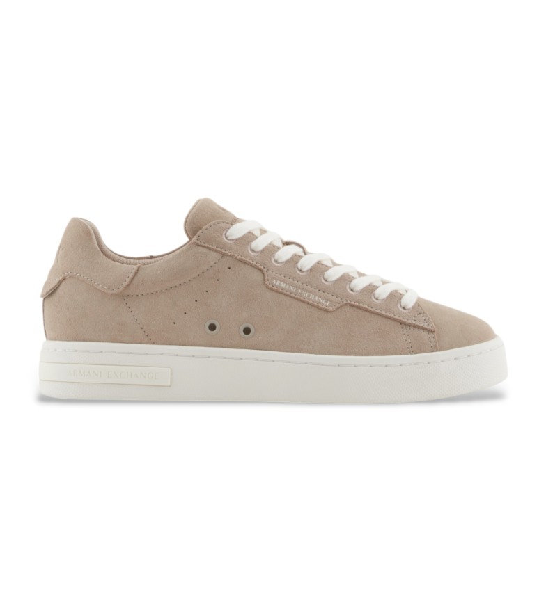 Armani Exchange Zapatillas de piel logo taupe