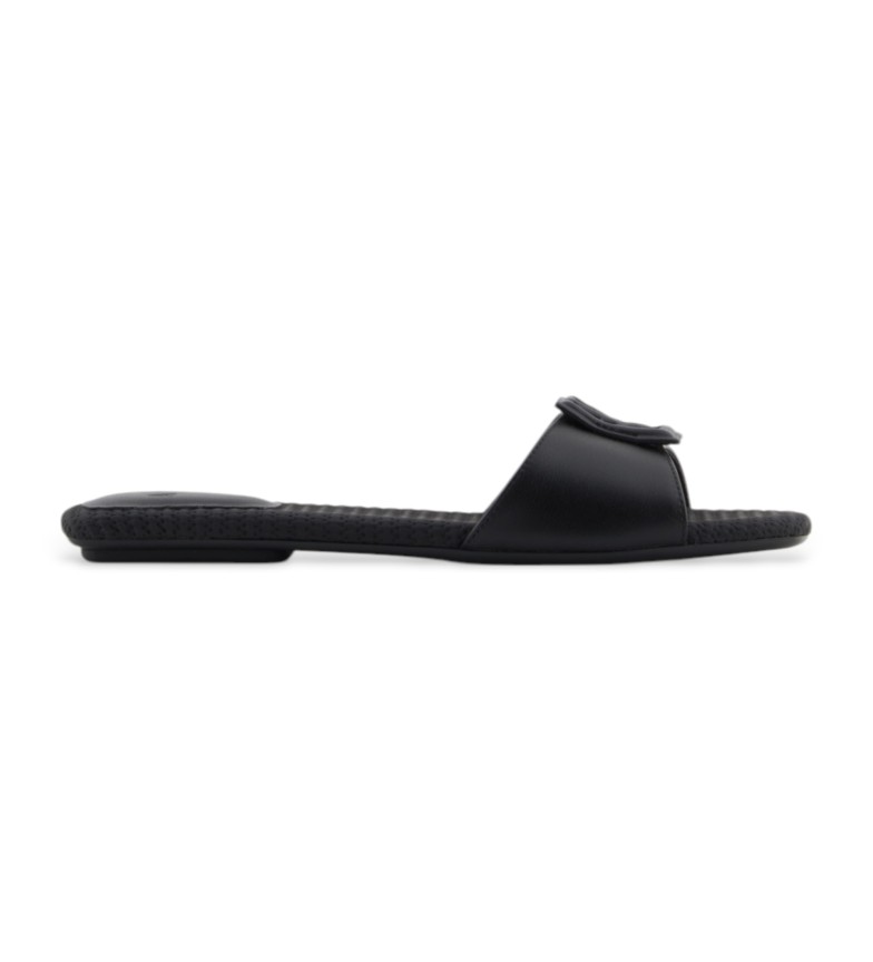 Armani Exchange Sandalias planas Micro-SA negro