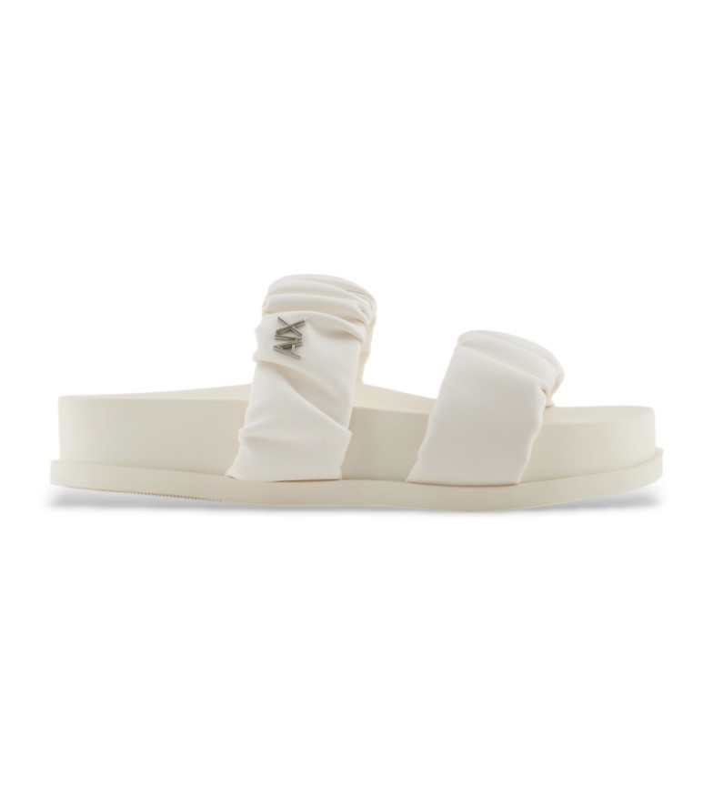 Armani Exchange Sandalias planas blanco