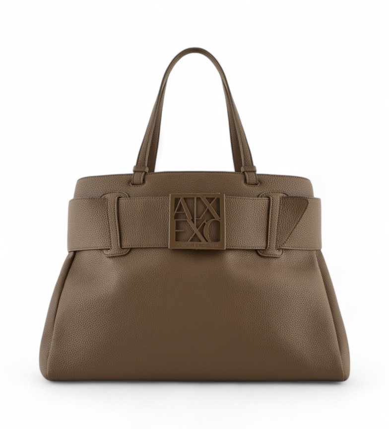 Armani Exchange Bolso shopping marrón