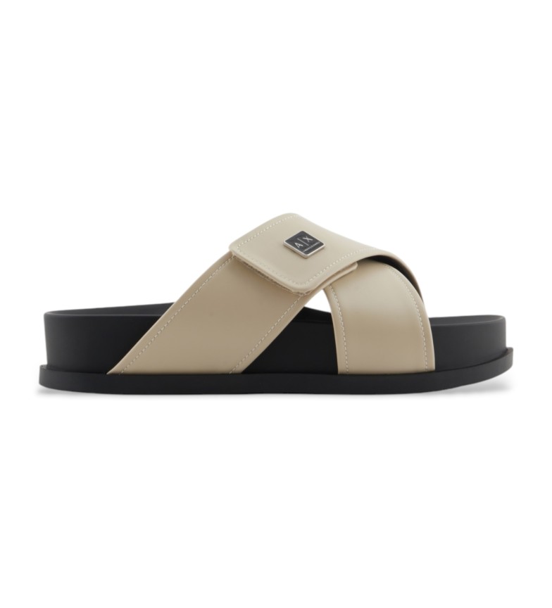 Armani Exchange Sandalias Flat Box Pu beige
