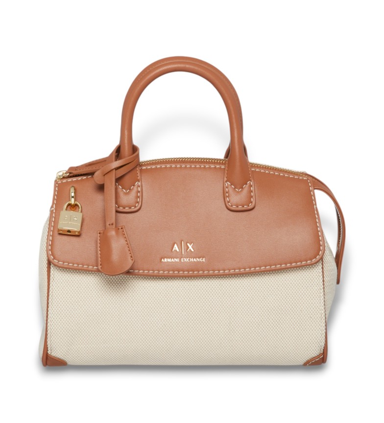 Armani Exchange Bolso shopping beige, marrón