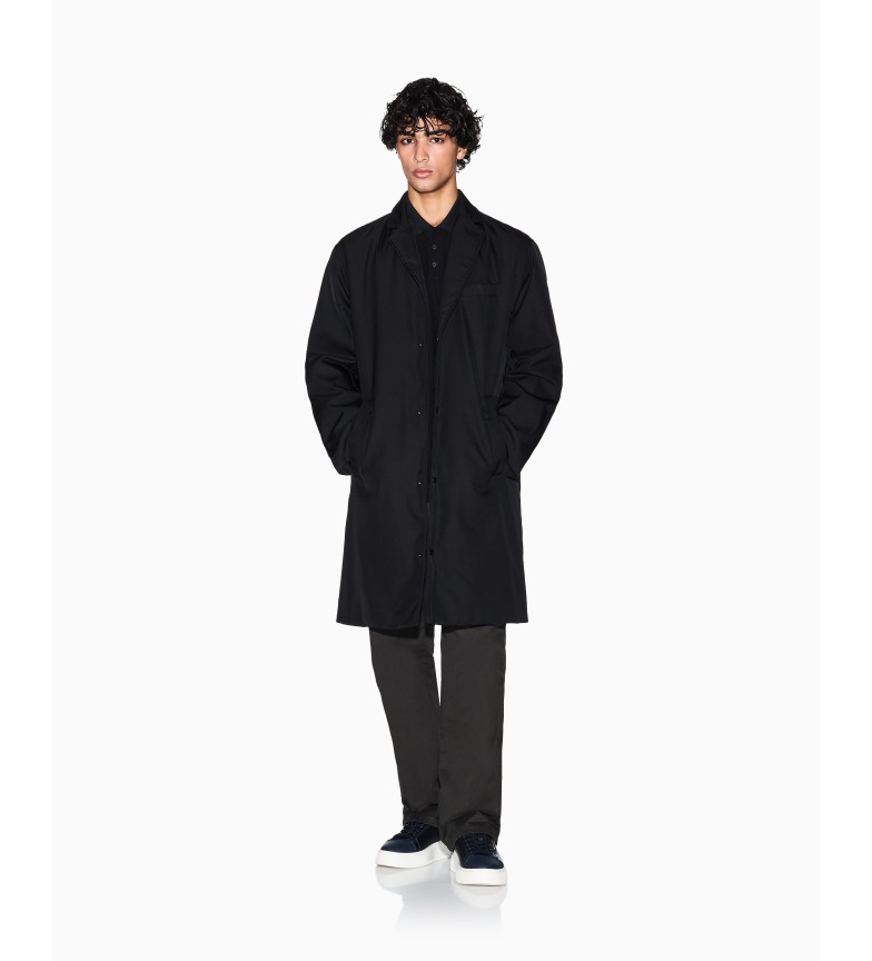 Armani Exchange Abrigo Trench negro
