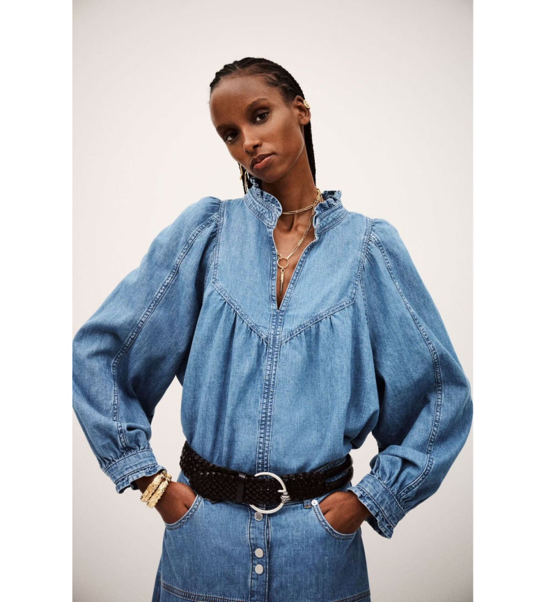 BA&SH Blusa Lay azul