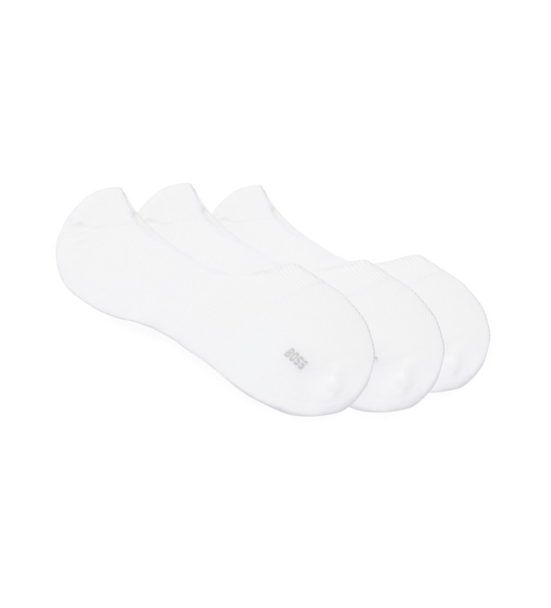 BOSS Set de 3 calcetines invisibles blanco