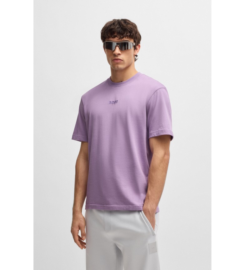 BOSS Camiseta logo tonal lila