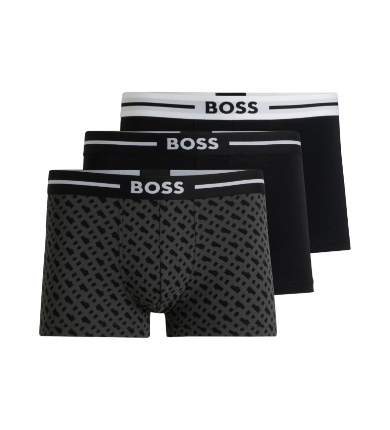 BOSS Set de 3 bóxers monograma multicolor