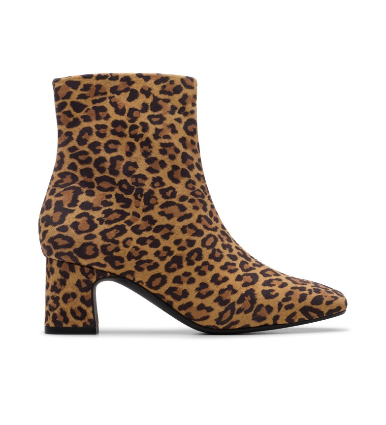 Clarks Boltines de piel Fernie Zip animalprint