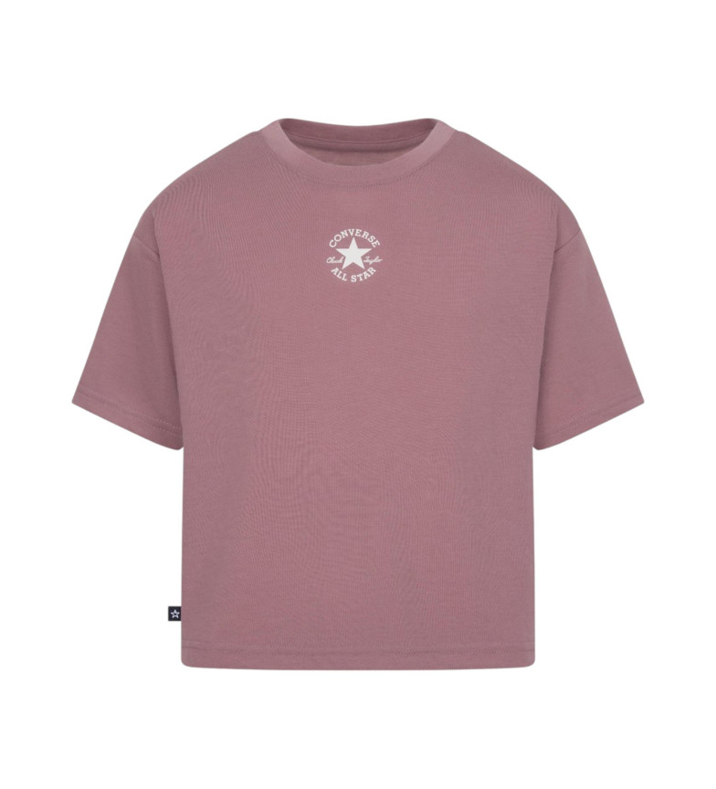 Converse Camiseta cuadrada con parche Chuck rosa