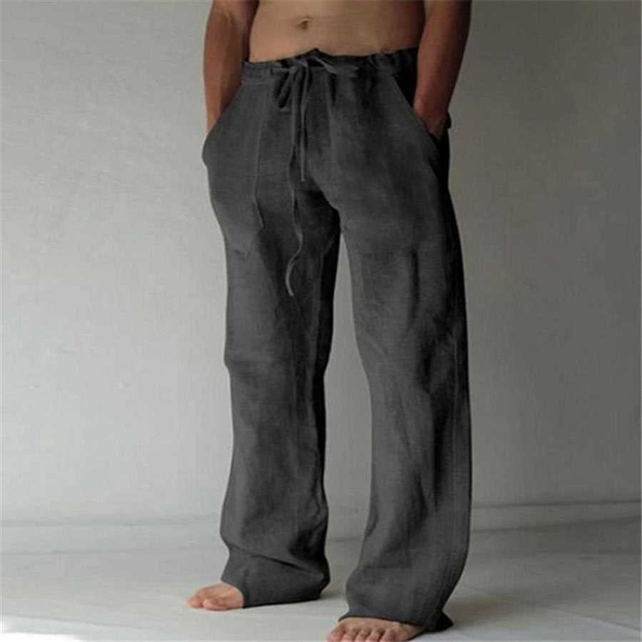 Anton - Pantalón de lino liso para hombre