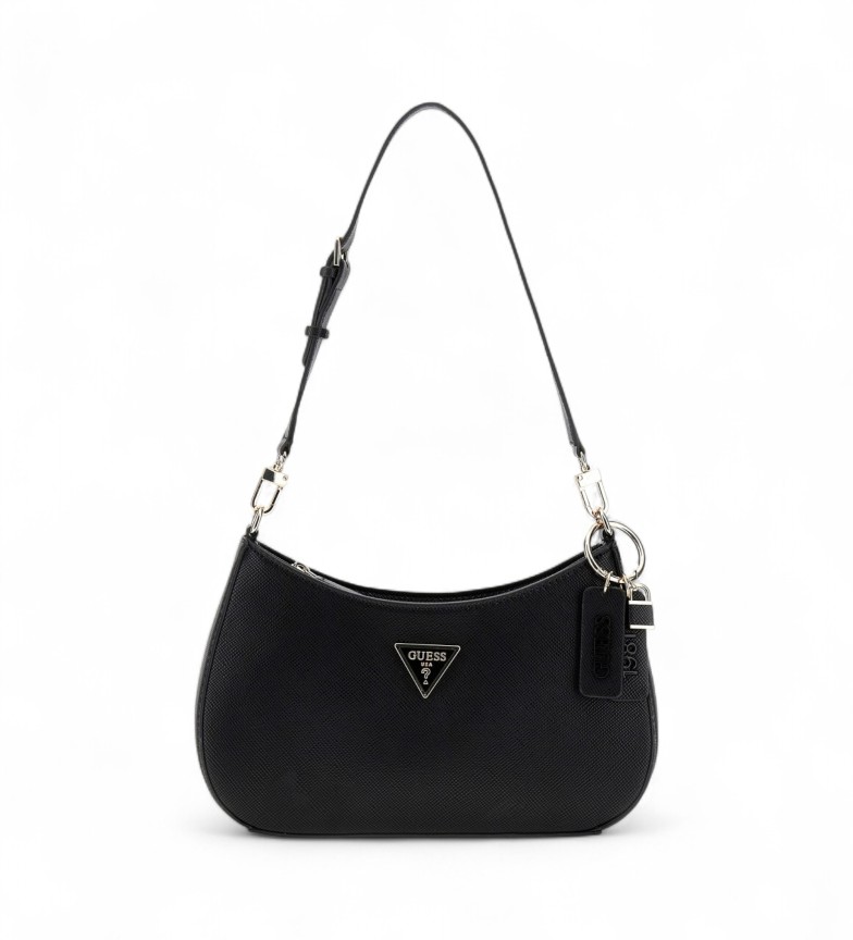 Guess Bolso al hombro Noelle saffiano negro