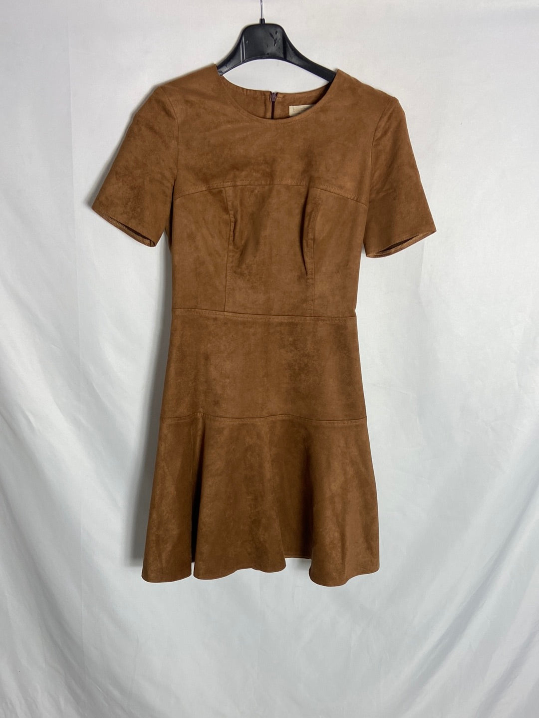 BIMANI. Vestido antelina marrón T.34