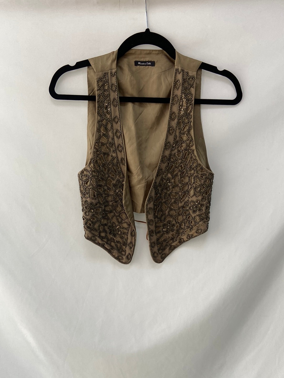 MASSIMO DUTTI.Chaleco abalorios T.s