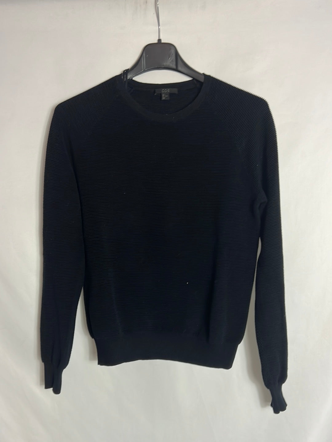 COS. Jersey algodón azul textura. T S